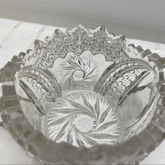 ABP Brilliant Cut Glass Double Handled Sugar Bowl - Picture 3 of 5